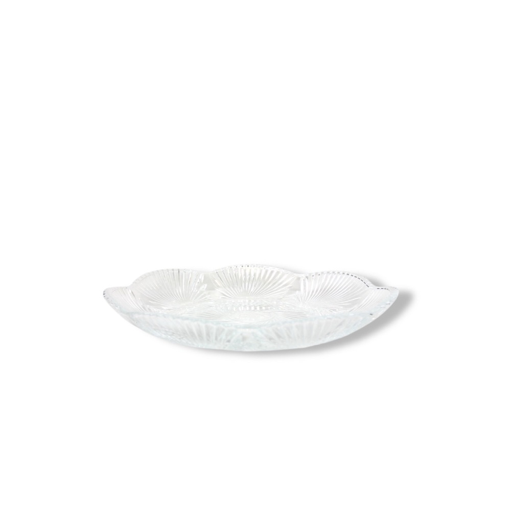 Elegant Crystal Clear Glass Plate, Flat Serving Glassware